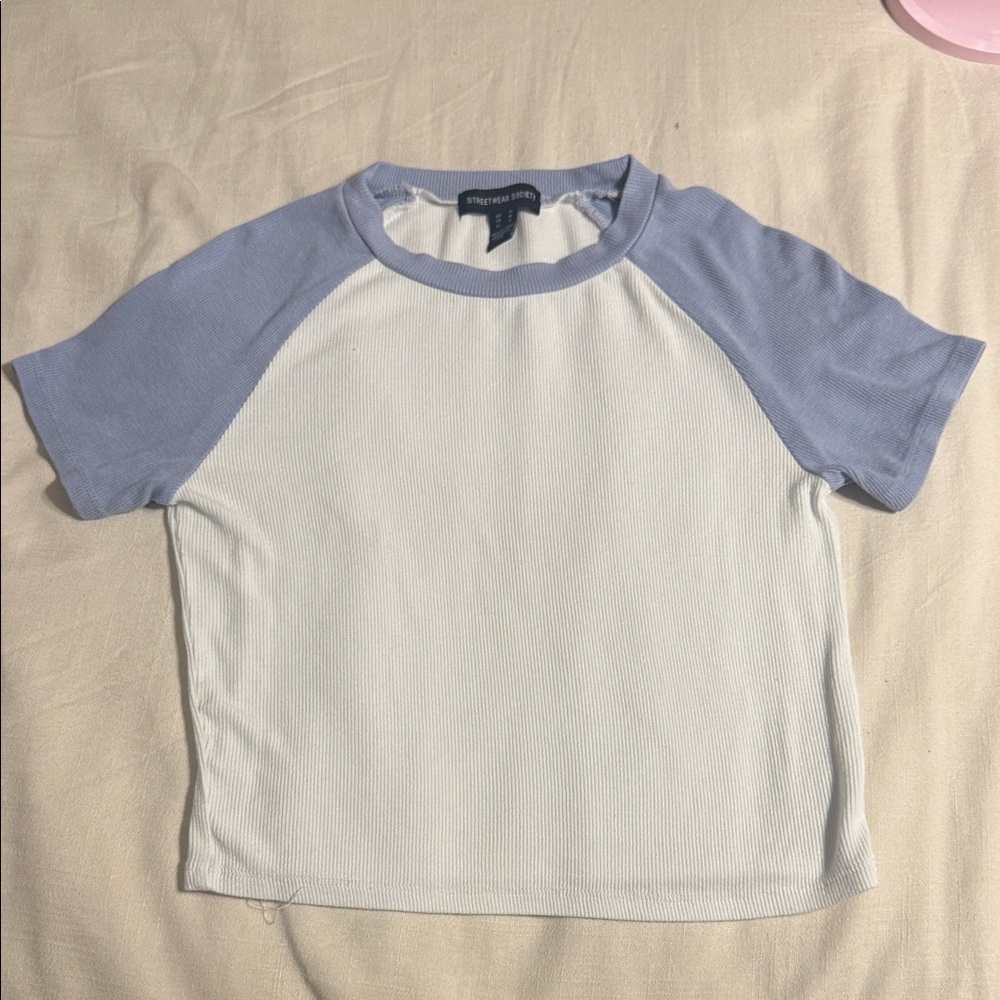 Streetwear Society Blue and White Raglan Tee